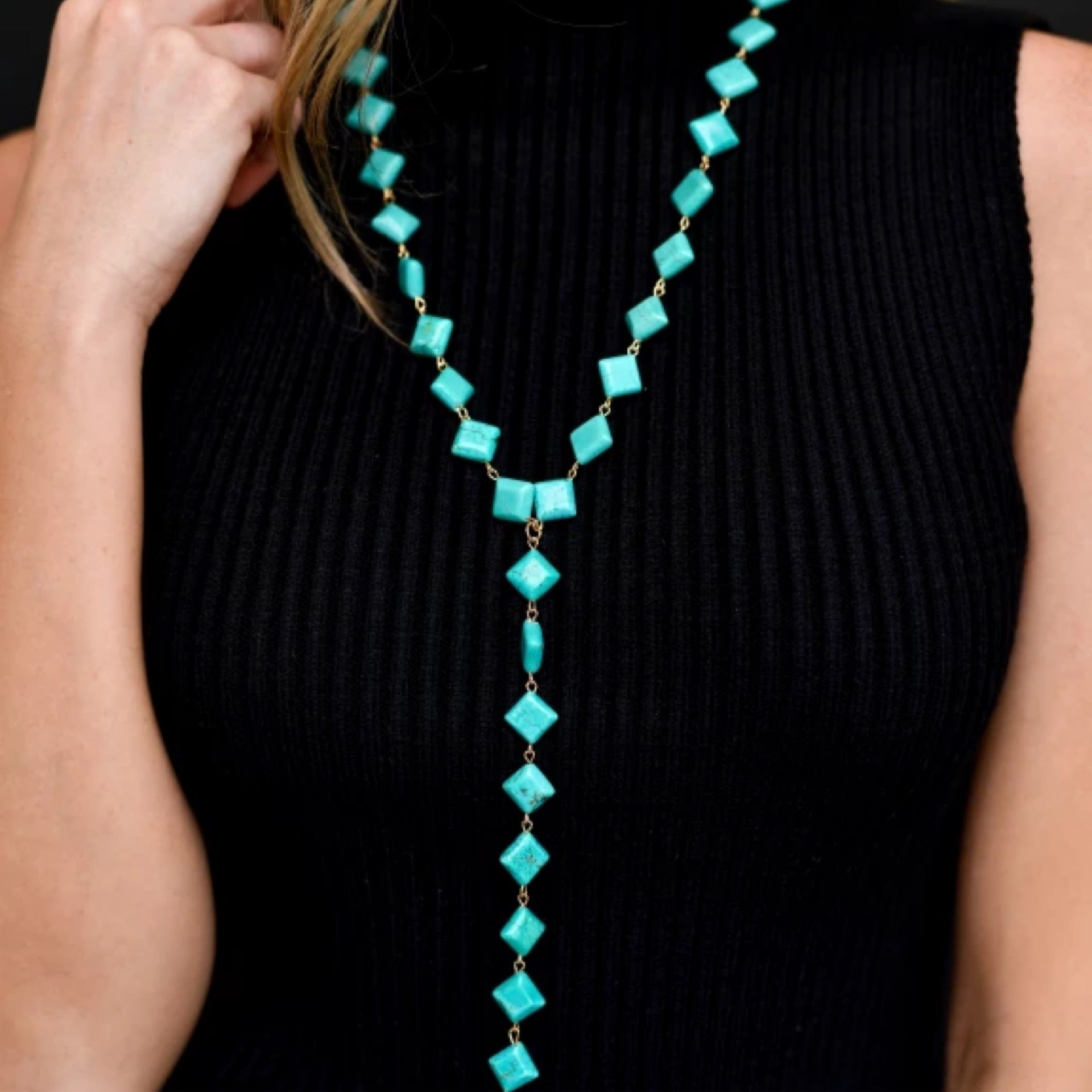 Alice” Turquoise Lariat Necklace